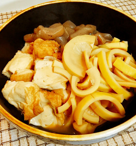 旬の味♪はちく(淡竹)と厚揚げの煮物